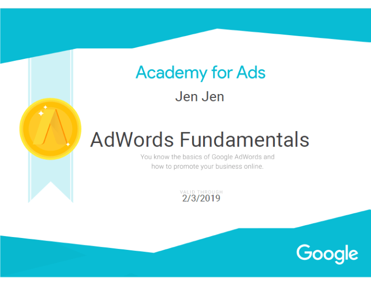 AdWordsCertificate Fundamentals